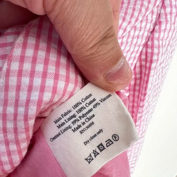 Jack Wills Women’s Pink Searsucker‎ Gingham Blazer Size 8